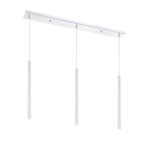 Z-Lite Forest 3 Light Island/Billiard, Chrome & Matte White 917MP24-WH-LED-3LCH - main